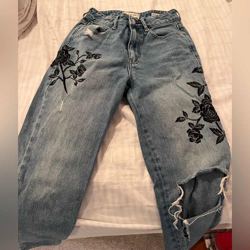 Ripped Embroidered Pacsun Jeans Size 24
